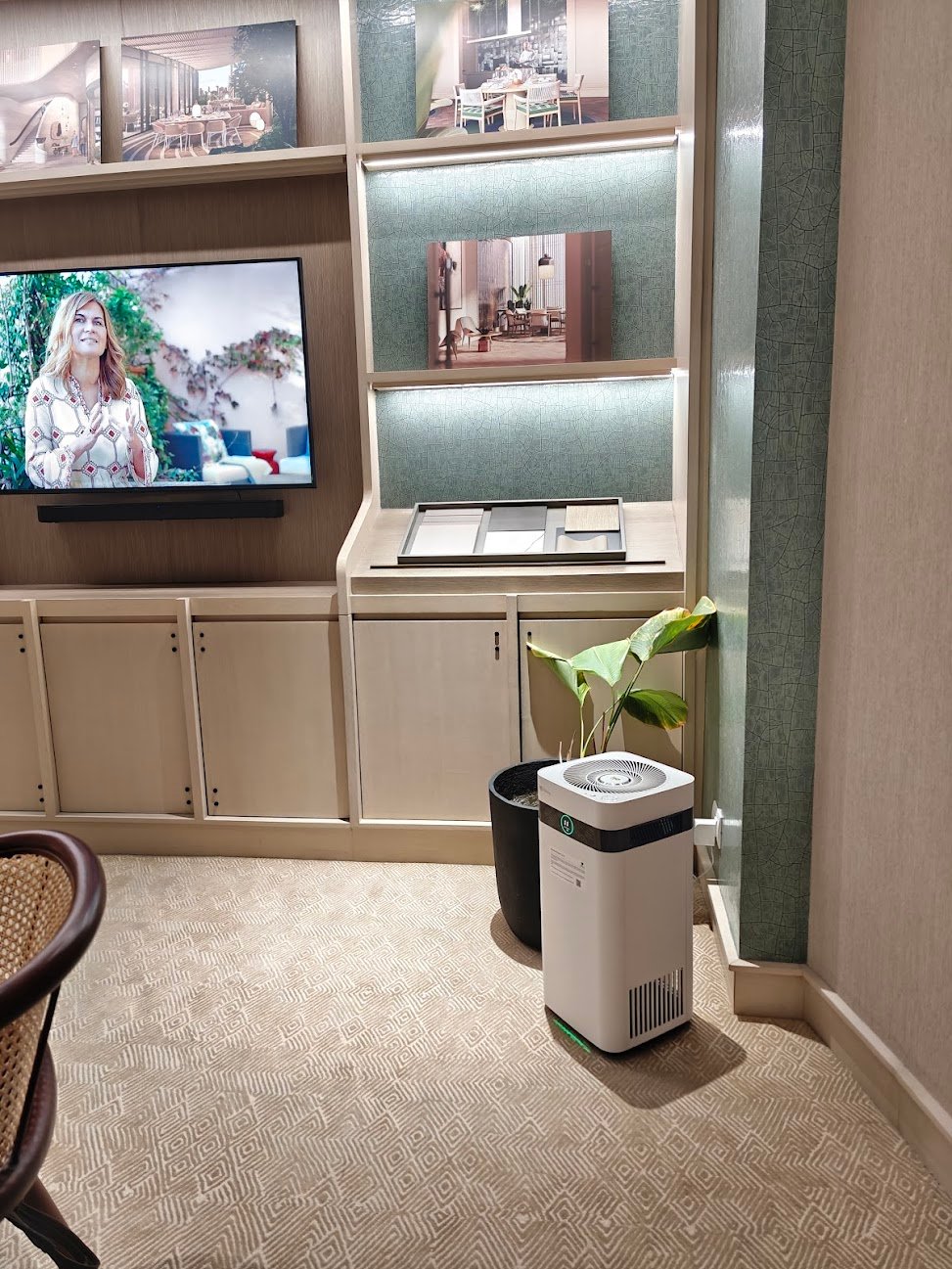 Airdog air purifier in a property design showroom